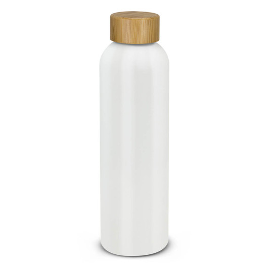 Bamboo Lid Aluminium Bottles White